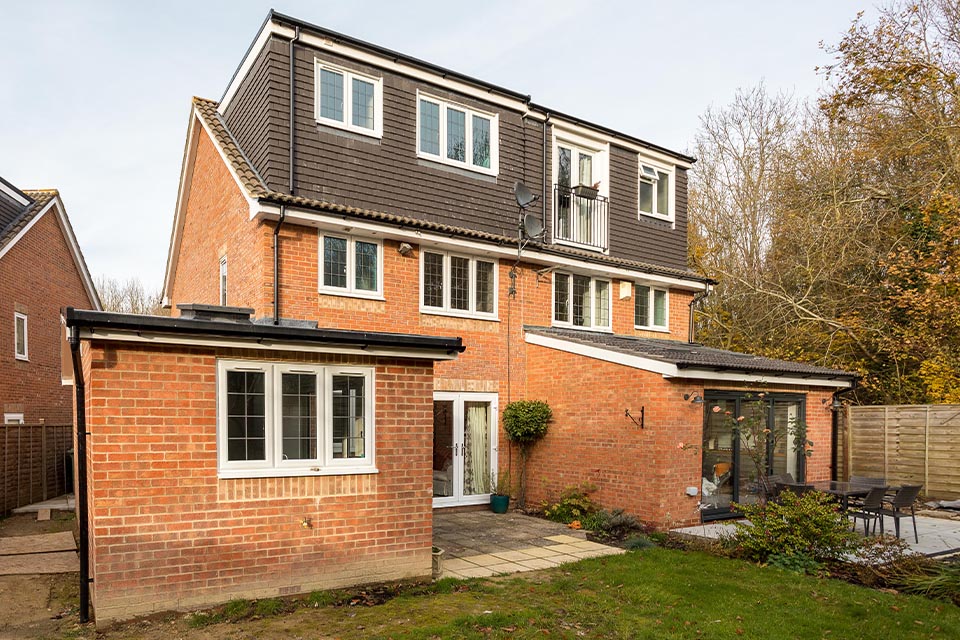 A semi-detatched house with a new loft conversion and rear extension.