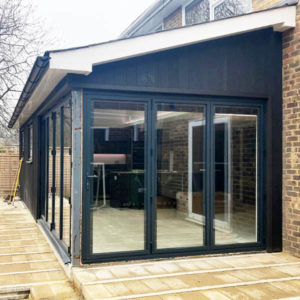 An open plan living space in a newly built rear extension.